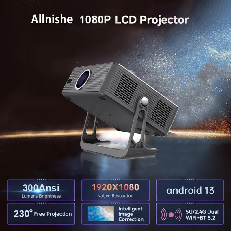 جهاز عرض محمول عالي الأداء بدقة 4K – سطوع 300 لومن (ANSI)، وتقنيتا WiFi 6 وBluetooth 5.2 لتجربة مثالية لمشاهدة الأفلام - Image 2