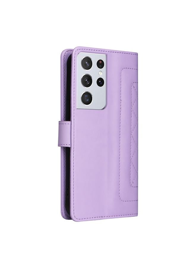 S-TOP Case For Samsung Galaxy S21 Ultra 5G Diamond Lattice Leather Flip Phone Case - Image 3