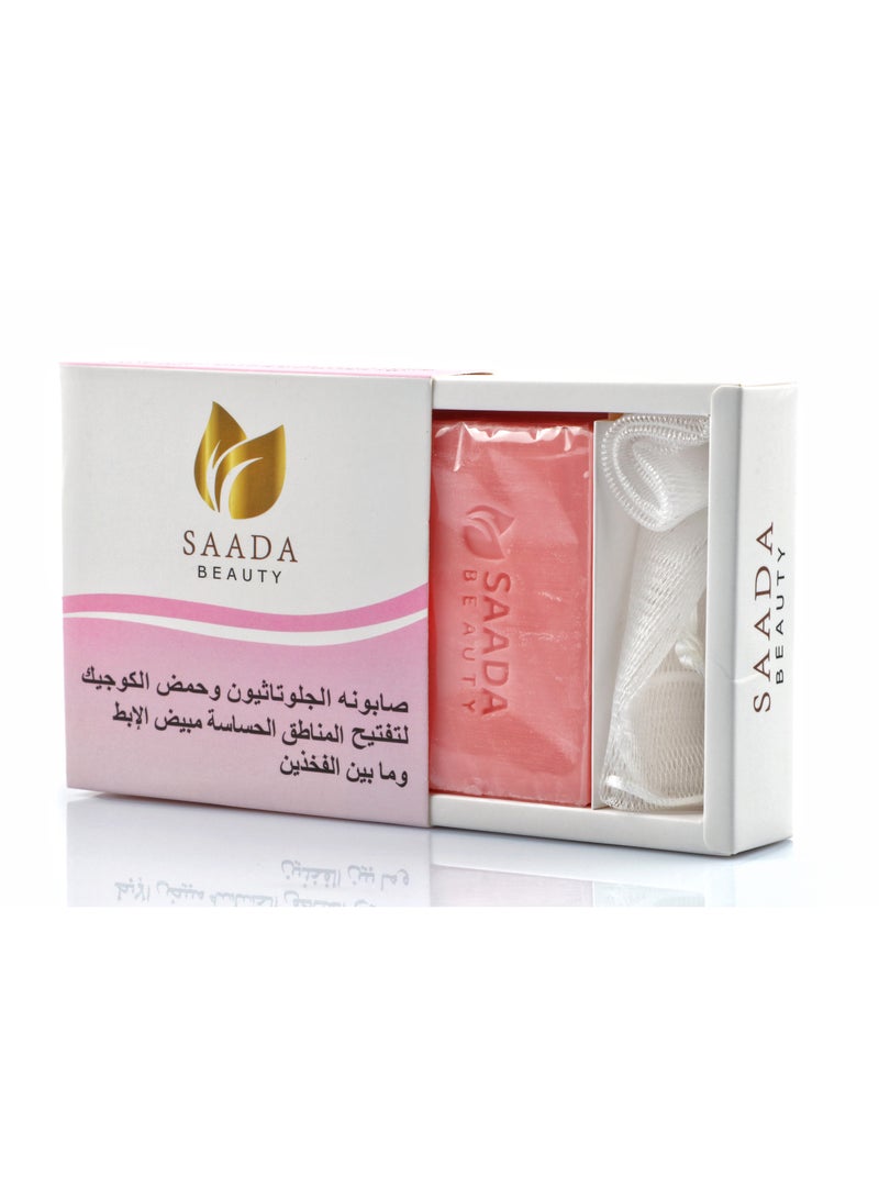 سعادة بيوتي صابون الجلوتاثيون وحمض الكوجيك الزهري 150جرام - Image 5