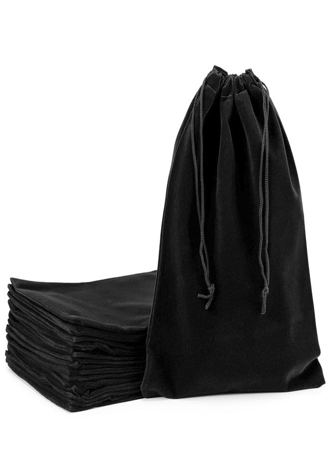 ESPLANADE ESPLANADE Elegant Velvet Bags - Pack of 5 - Bags for Jewelry, Gifts and More - Size 9 x 12 Inches - Black - Image 2