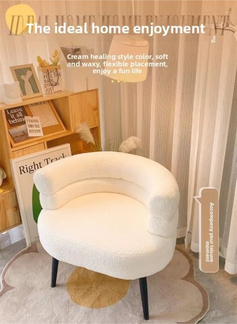 Tiokkss Fabric Dressing Chair for Makeup Room - Makeup Vanity Chair Stool with Backrest for Vanity Chair Foot Stool for Vanity Living Room Bedroom - Image 5