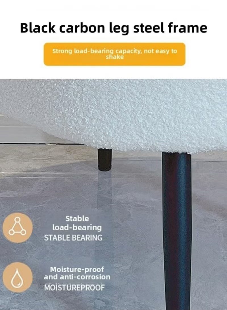 Tiokkss Fabric Dressing Chair for Makeup Room - Makeup Vanity Chair Stool with Backrest for Vanity Chair Foot Stool for Vanity Living Room Bedroom - Image 4