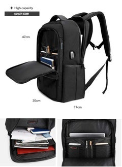 ARCTIC HUNTER Classic Travel Laptop Backpack, School Bag with USB Charging Port and Laptop Compartment for Men,Black  - Image 4