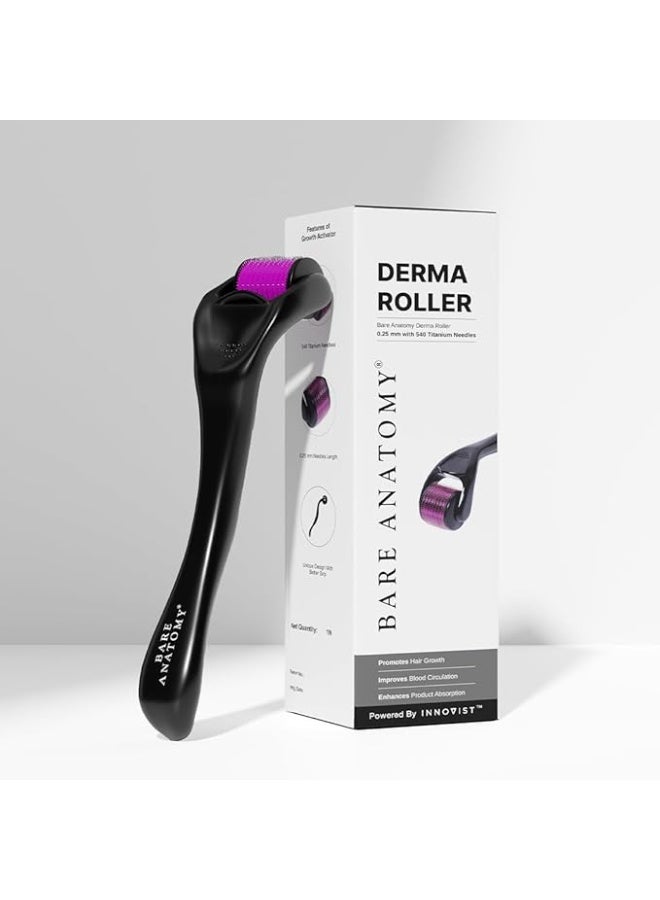 BARE ANATOMY Derma Roller for Hair Growth | 0.25 mm with 540 Titanium Micro Needles | Stimulates Hair Follicles & Improves Scalp Circulation - Image 2