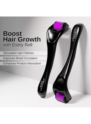 Derma Roller for Hair Growth | 0.25 mm with 540 Titanium Micro Needles | Stimulates Hair Follicles & Improves Scalp Circulation - view 3
