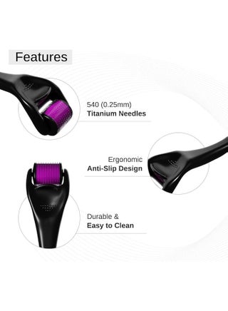 Derma Roller for Hair Growth | 0.25 mm with 540 Titanium Micro Needles | Stimulates Hair Follicles & Improves Scalp Circulation - view 4