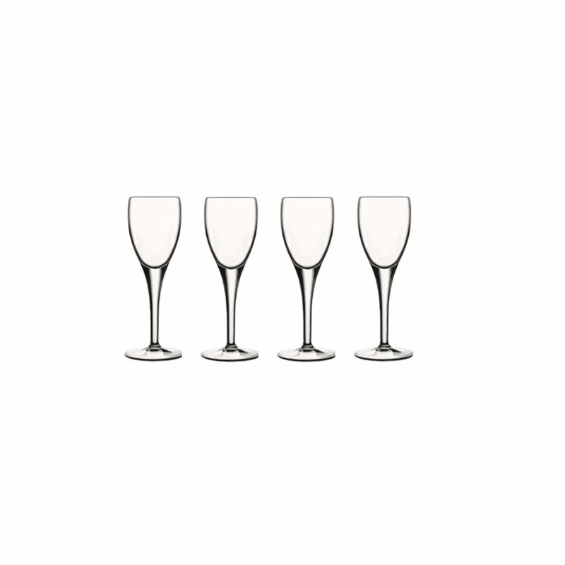 Luigi Bormioli Luigi Bormioli Michelangelo Masterpiece 225 oz Liqueur Shot Glasses  Sparkx UltraClear Crystal Glass Durable Titanium Reinforced Stems  LaserCut Rims  Dishwasher Safe Set of 4
