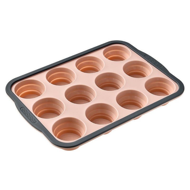Direct Sale Foldable Silicone Cake Mold, Easy Release, 6-Cavity/12-Cavity Baking Pan, Square & Round Shapes