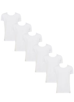 Rayan 6 - Pieces RAYAN Round Neck Undershirt Cotton White  - Image 1
