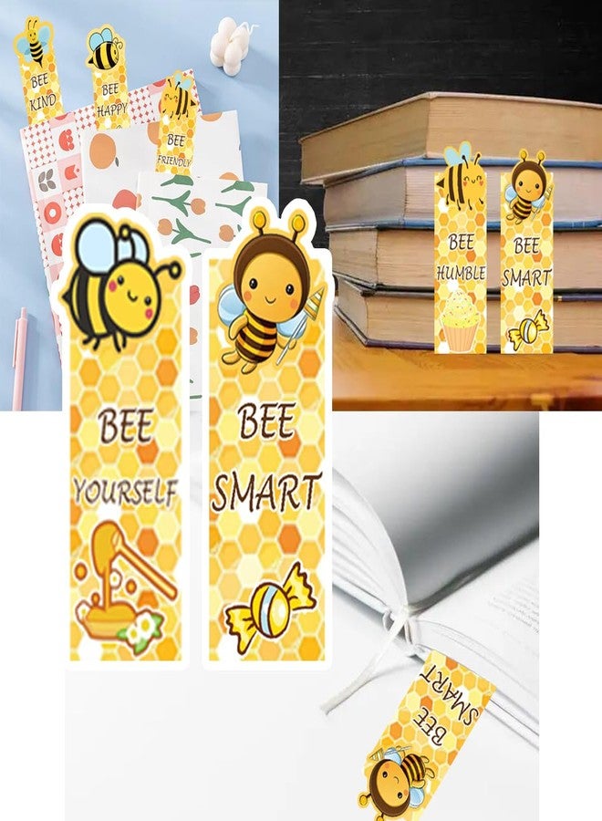 Besttile Cute Bee Bookmarks,1.6 * 5.5Inch Motivational Paper Bookmark Pack,60PCS Book Marks for Reading,Class Supplies for Students in Bulk,Fun Bookmarks - Image 4