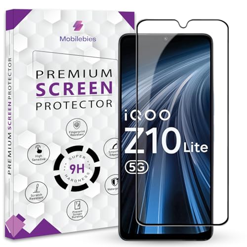 Mobilebies® Premium Tempered Glass Screen Protector Guard For iQOO Z10 Lite 5G (6.74 Inch, Pack of 1) | Edge to Edge Coverage With Easy to installation kit - Image 1