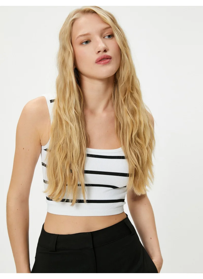 KOTON Square Neck Crop Undershirt Ribbed
