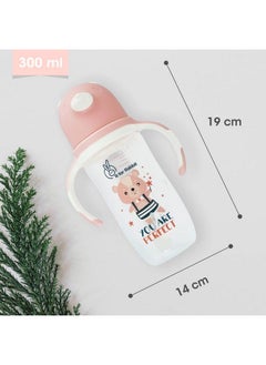 R for Rabbit Premium Baloo Baby Straw Sipper Bottle ;10 Fl Oz ; Anti Spill Sippy Cup With Soft Silicone Straw Bpa Free & Non Toxic For Baby Or Kids Of 12+ Months(300 Ml Pink)  - Image 3