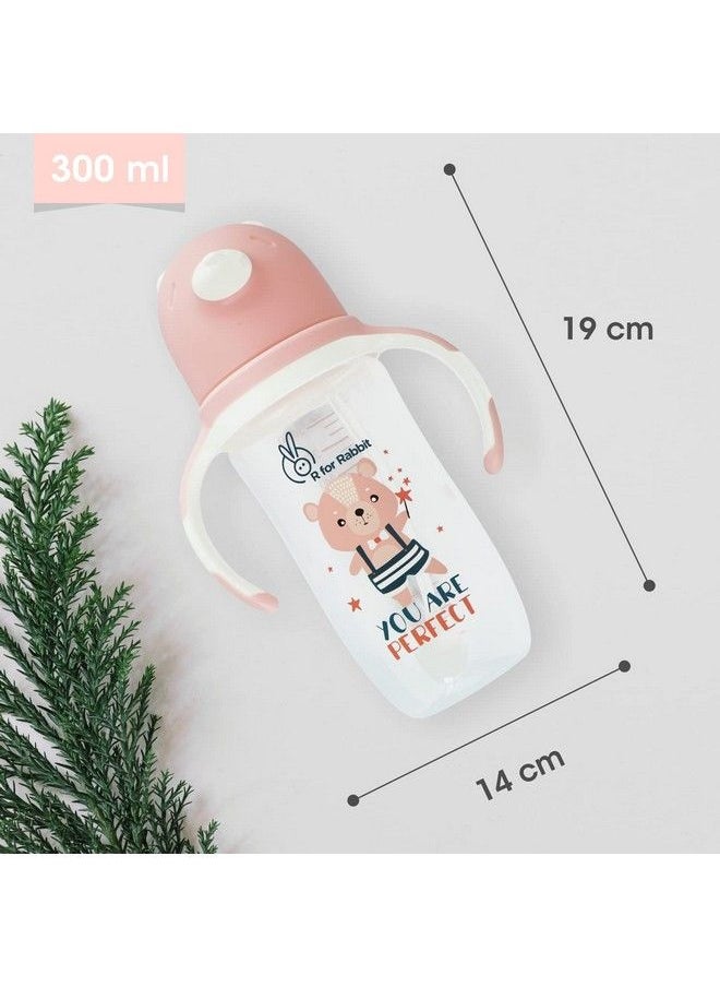 R for Rabbit Premium Baloo Baby Straw Sipper Bottle ;10 Fl Oz ; Anti Spill Sippy Cup With Soft Silicone Straw Bpa Free & Non Toxic For Baby Or Kids Of 12+ Months(300 Ml Pink)  - Image 3