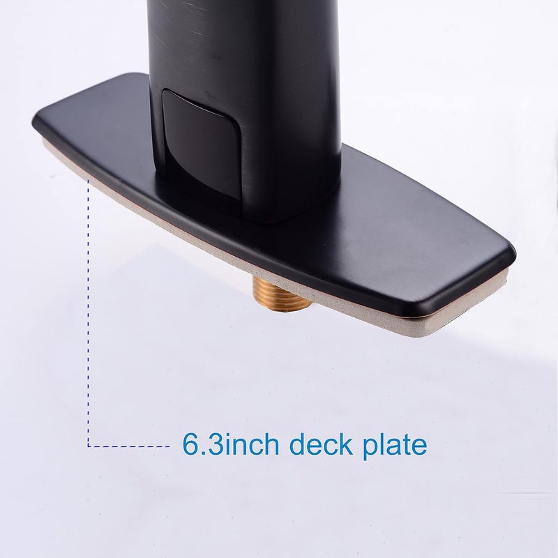 HOOMEE Automatic Touchless Bathroom Sink Faucet Sensor Motion Activated Commercial Faucets Hands Free Infrared Residential Basin Tap with Deck Plate Water Mixer Valve Control Box (Matte Black) - Image 5