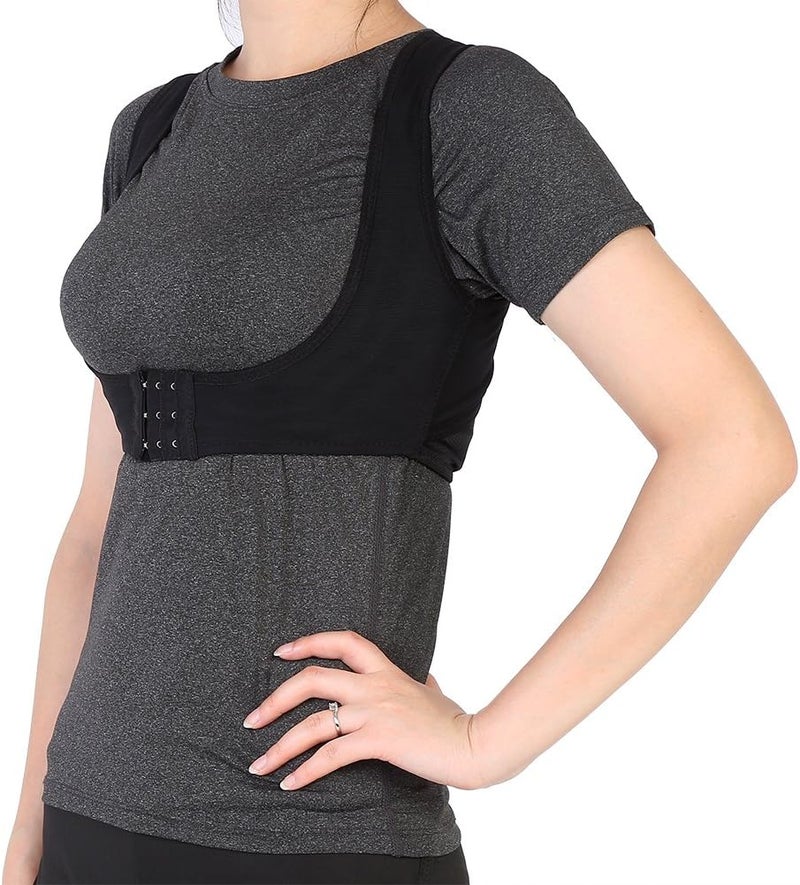 klarako Back Posture Corrector for Men and Women,Adjustable Back Back Brace Correction Belt, Elastic Back Straightener Designed for Correction of Kyphosis, Sagging Breasts(L-Black) - Image 2