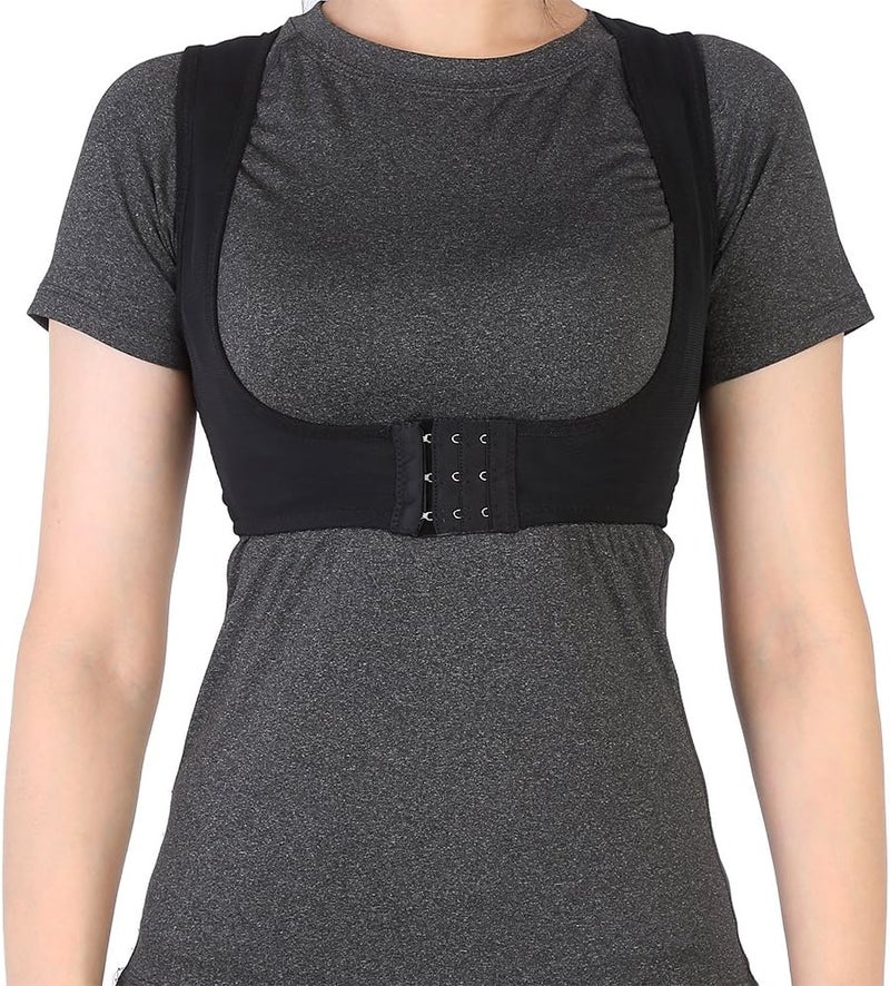 klarako Back Posture Corrector for Men and Women,Adjustable Back Back Brace Correction Belt, Elastic Back Straightener Designed for Correction of Kyphosis, Sagging Breasts(L-Black) - Image 4