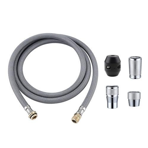 Liberflow Kitchen Faucet Parts Pull out Faucet Hose Compatible for Grohe 48293000 Flexible Shower Hose Replacement With Weight Ball and 3 Connectors - Image 1