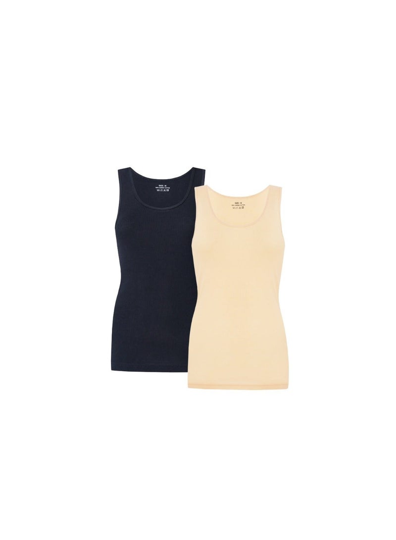 Mariposa Women's Cotton Vest Color  2 Pack - Image 1