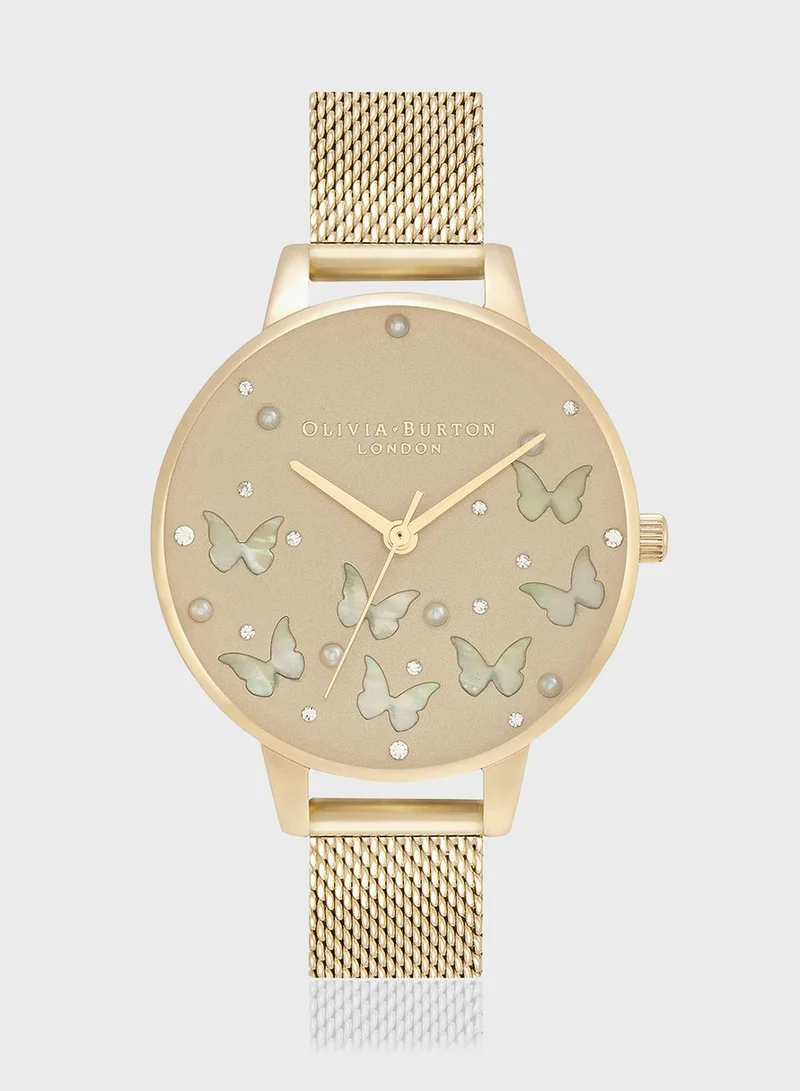 OLIVIA BURTON Sparkle Butterfly Steel Strap Analog Watch