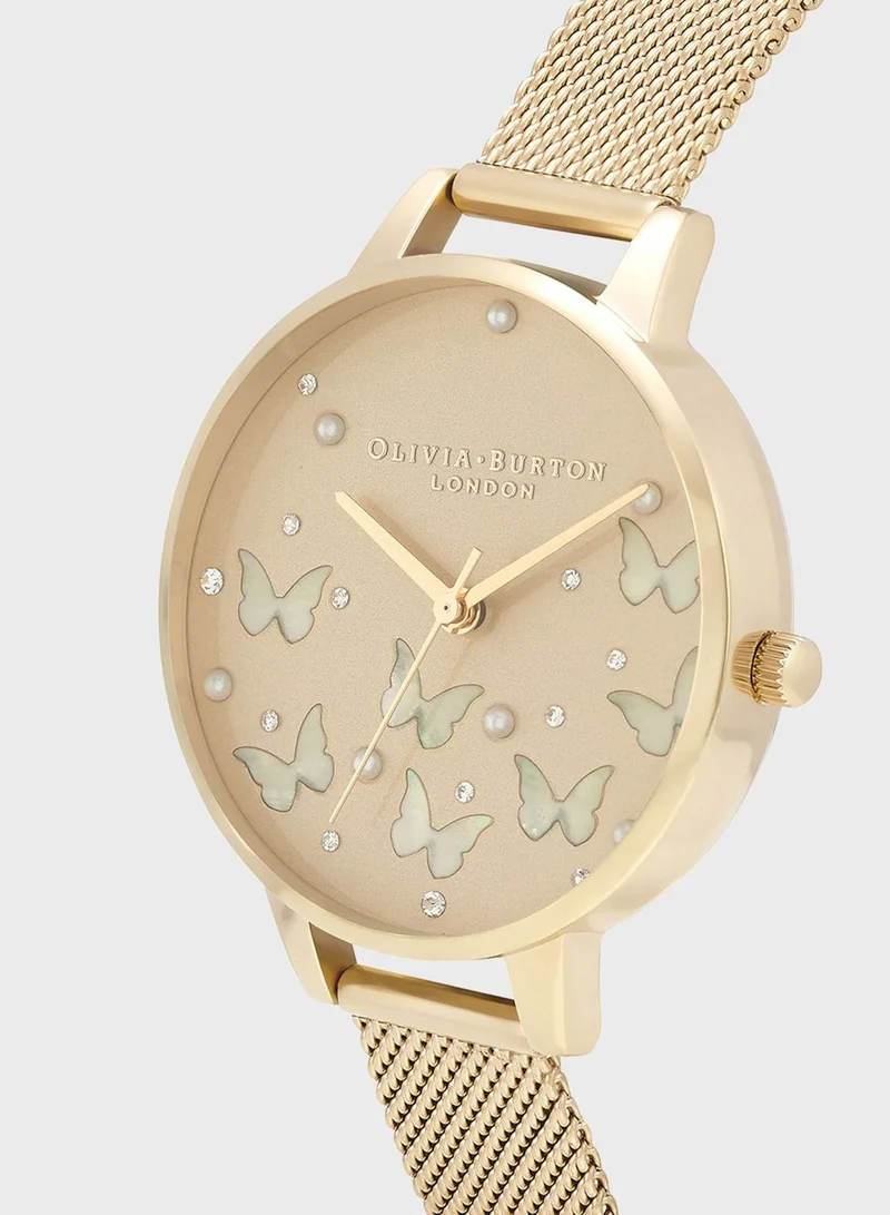 OLIVIA BURTON Sparkle Butterfly Steel Strap Analog Watch
