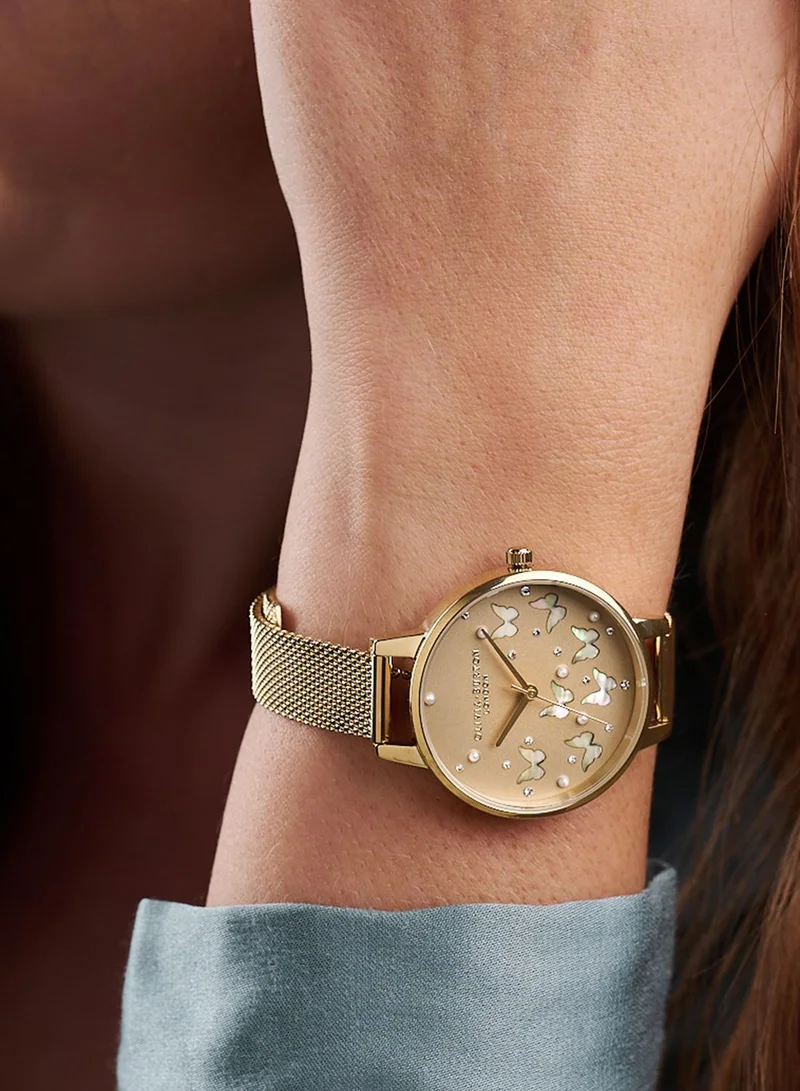 OLIVIA BURTON Sparkle Butterfly Steel Strap Analog Watch