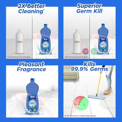 Lizol Shakti 900ml (Pack of 3) - Aqua Fresh Floor Cleaner| 2X Better Cleaning vs Phenyl |Kills 99.9% Germs| Removes Tough Stains | Suitable for All Floor Cleaner Mops - Image 3
