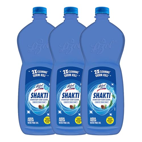 Lizol Shakti 900ml (Pack of 3) - Aqua Fresh Floor Cleaner| 2X Better Cleaning vs Phenyl |Kills 99.9% Germs| Removes Tough Stains | Suitable for All Floor Cleaner Mops - Image 1