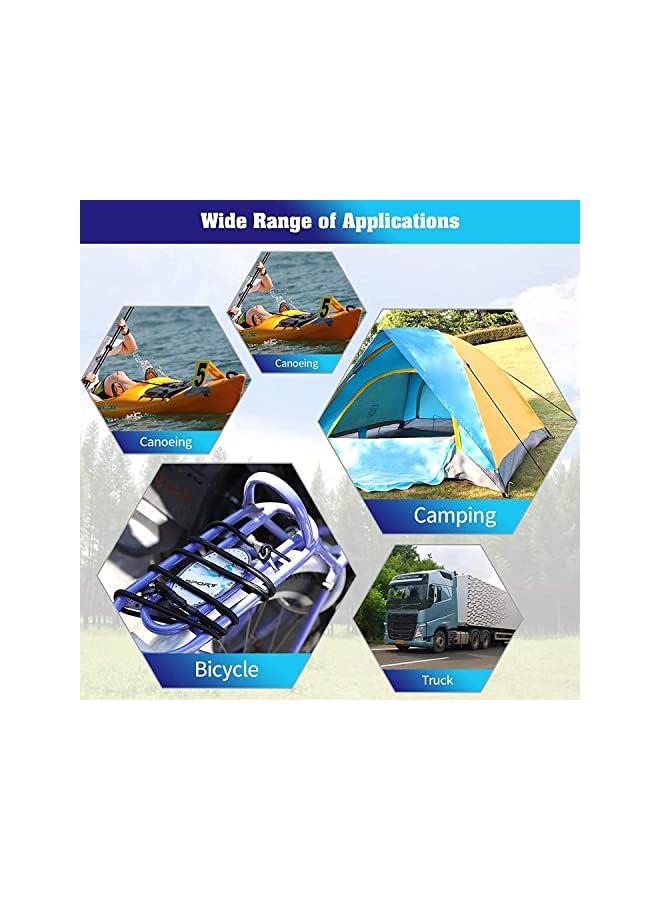 The Bros The Bros 2M Extra Long Bungee Cord, Anti Falling Fixed Lashing Rope with Carabiner Black, Elastic Binding Rope for Truck and Electric Vehicle Packaging 2Pcs - Image 3