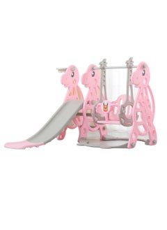 MaBaby 4 in 1 Toddler Slide Swing Set Indoor Baby Slide Includes Slide Swing Basketball Hoop and Climber Freestanding Slide Climber Playset Toy  - Image 1