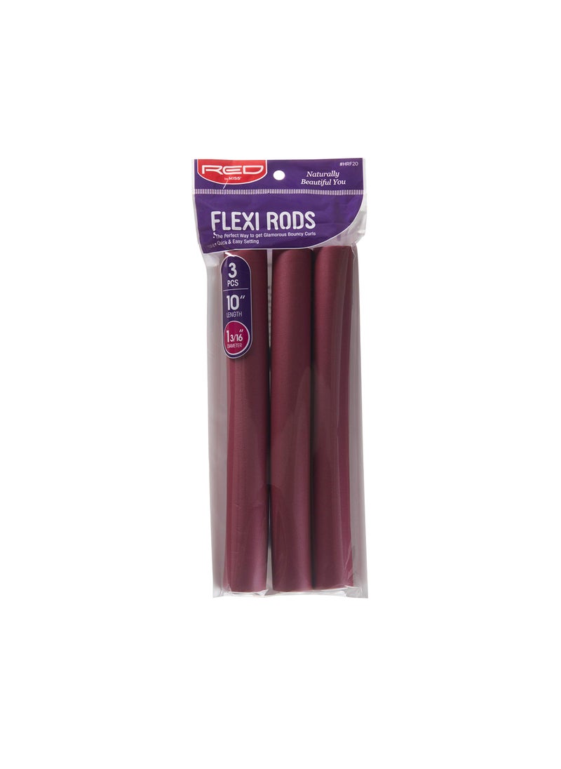 Red by Kiss - Red by Kiss Flexi Rods  Heatless Hair Curler for 90S Glamorous Bouncy Curls Beach Waves No Slips Sleep Styler 10 Length 1 316 Diameter - Image 1