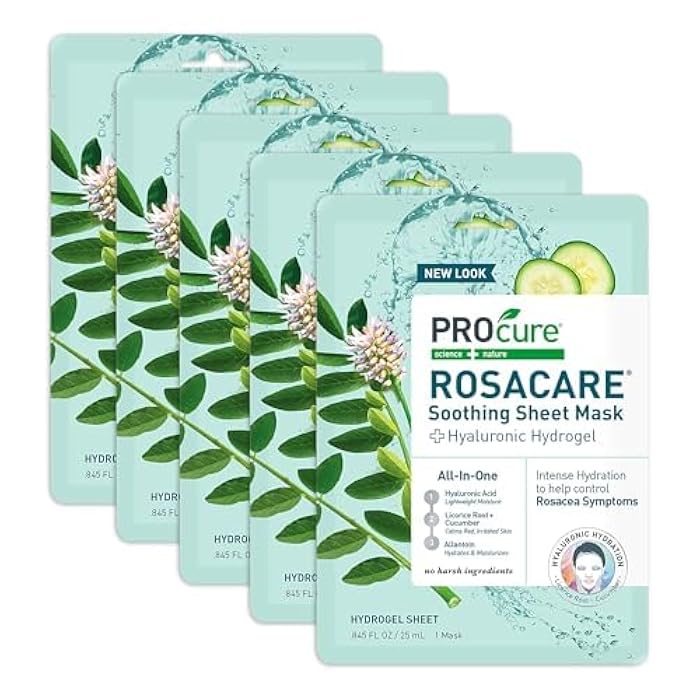 Procure Rosacare Sheet Face Mask - 5 Pack - Image 2