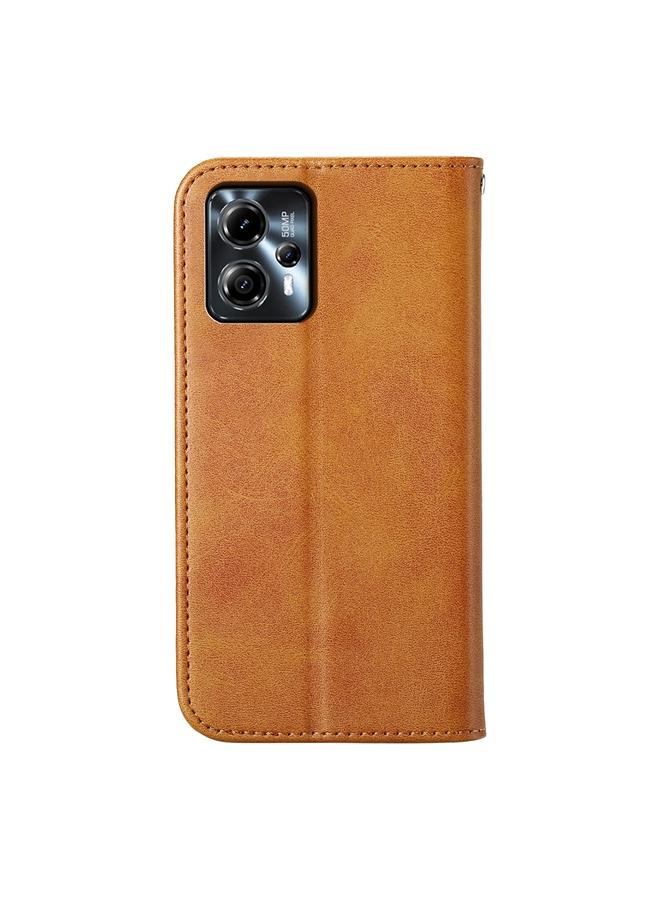 S-TOP Case For Motorola Moto G24 Cubic Grid Calf Texture Magnetic Leather Phone Case - Image 3