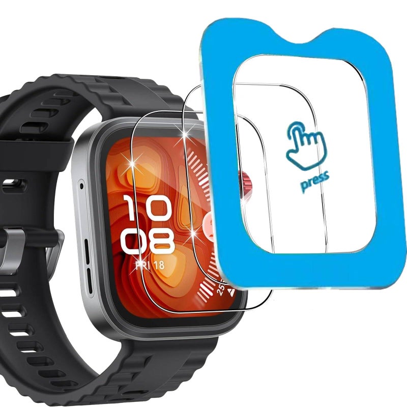 Vurtboly 3 Pack Huawei Watch Fit 4 Pro 2025 Screen Protector with Auto-Alignment Installation Kit, Tempered Glass HD Waterproof - Image 2