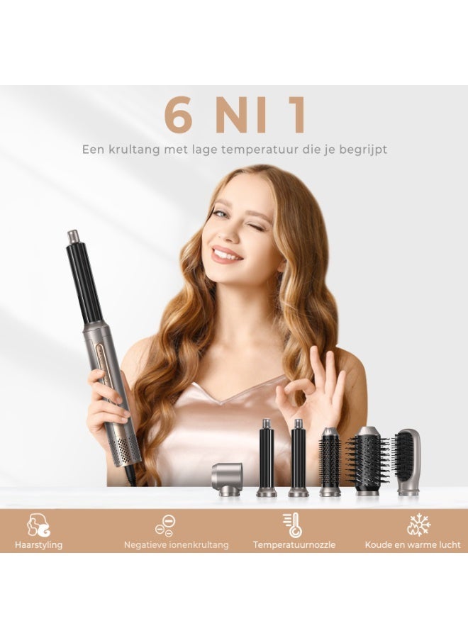 UKLISS 1400W High Speed Hair Blow Dryer Brush 6 in 1 Set, Professional Salon Hot Air Styler, Auto Curling Iron, Straightening & Volumizing Brushes, Low Noise Anti-Frizz - Image 3