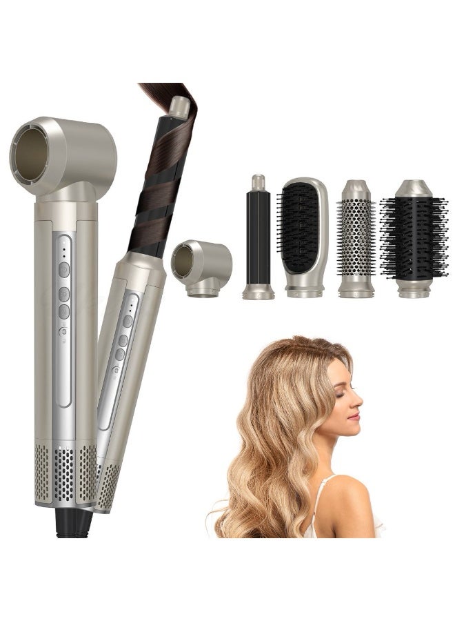 UKLISS 1400W High Speed Hair Blow Dryer Brush 6 in 1 Set, Professional Salon Hot Air Styler, Auto Curling Iron, Straightening & Volumizing Brushes, Low Noise Anti-Frizz - Image 1
