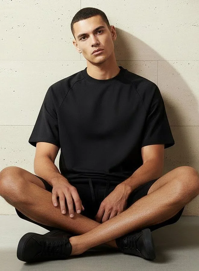 Love Pangolin Black Love Pangolin Men Raglan Sleeves Oversized T-shirt for Men | Best Price UAE