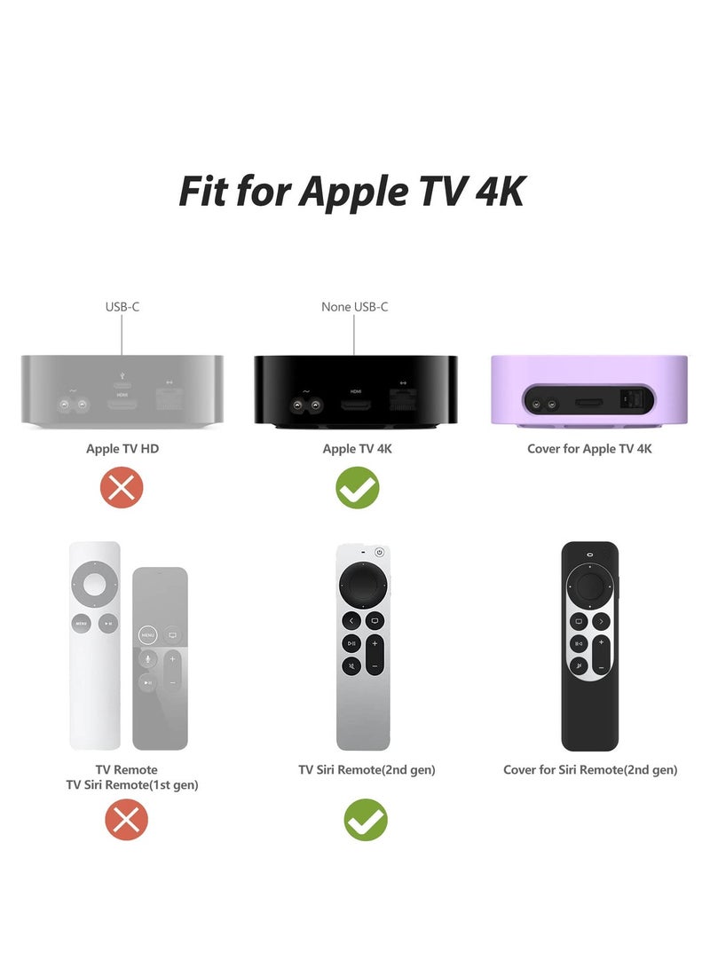 KASTWAVE Case for Apple TV 4K Box and 2nd Gen Siri Remote Control Case 2022 2021, Silicone Drop Protective Cover for 4th/5th Generation TV Box - Image 3