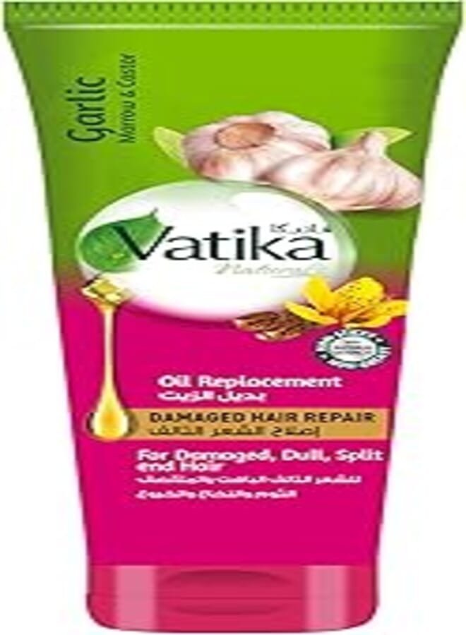 Vatika Naturals Damaged Hair Repair Oil Replacement 200 ml | Garlic, Marrow & Castor | For Damaged & Dull Hair | Non-Sticky & Non-Greasy
