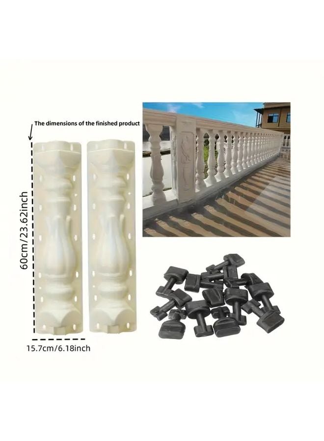 شرفة سوداء قالب خرساني درابزين من ABS متين تصميم أنيق سياج - Image 3