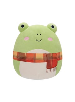 Squishmallows 12 inch Medium Plush Wendy Green Frog W/Plaid Scarf , Officially Licensed Kellytoy Plush Toy, Colorful Soft Toy, Gift for Kids, Girls & Boys Washable Squishy Stuff Toy Multicolor All Age  - Image 1