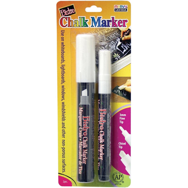 Uchida 4832-2A Bistro Chalk Marker Set 2/Pkg-White - Image 4
