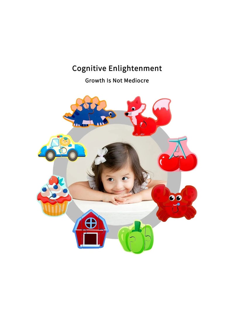 أحجية مكتنزة - خشبية للأطفال من سن 2-4 سنوات ما قبل المدرسة للأولاد والبنات ألعاب خشبية لهدايا التعلم للأطفال على شكل حيوانات الغابة - Image 3