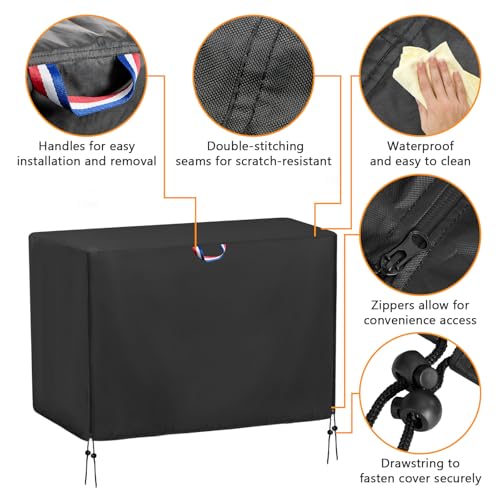 Guisong Outdoor Storage Shed Cover for RubberMaid, Waterproof Rubber Made Outdoor Storage Deck Box Cover 4.5Ft ,Heavy Duty Patio Cabinet Covers for Lawn Furniture, 55.5"W x 29"D x 35"H - Image 4