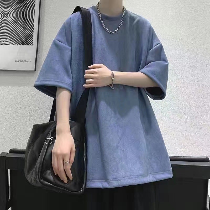 Mens Casual Summer Basic White Tee Large White - Image 5