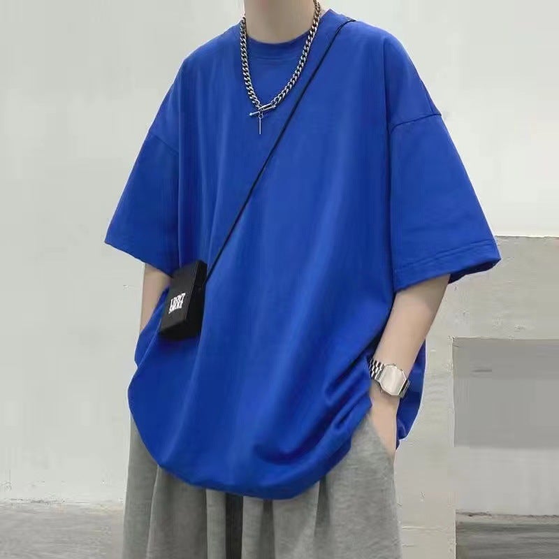 Mens Casual Summer Basic White Tee Large White - Image 4