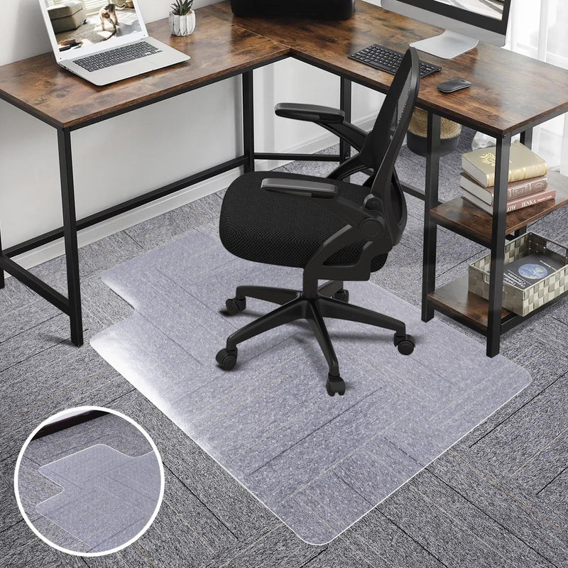 SALLOUS Chair Mat for Carpet, 36" x 48" Office Heavy Duty Chair Mat with Lip, Gaming Chair Mat for Carpeted Floors, Floor Protector Computer Desk Mat for Home Office (Clear, Extended Lip) - Image 1