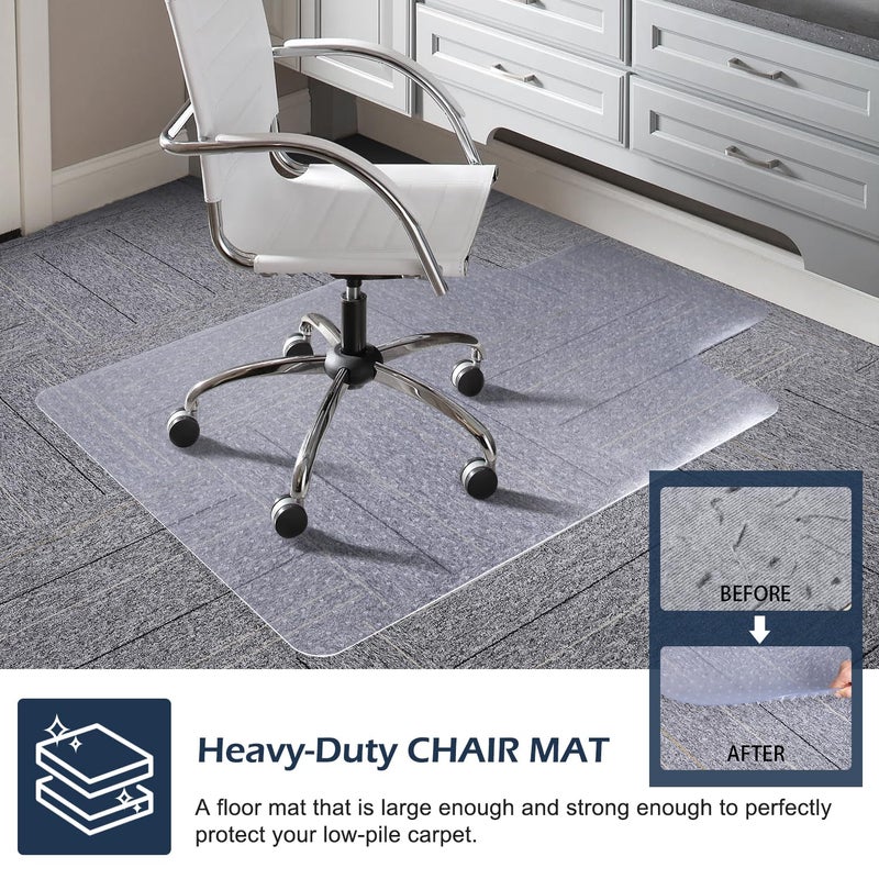 SALLOUS Chair Mat for Carpet, 36" x 48" Office Heavy Duty Chair Mat with Lip, Gaming Chair Mat for Carpeted Floors, Floor Protector Computer Desk Mat for Home Office (Clear, Extended Lip) - Image 5