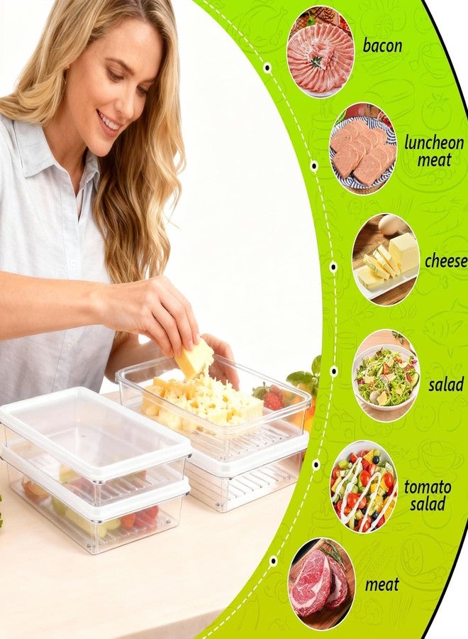 jioko 3pcs Deli Meat Container for Fridge, Stackable Ham and Cheese Storage Container with Lids, Bacon Lunch Meat keeper for Refrigerator, Transparent Cold Cuts Storage Containers, BPA Free - Image 5