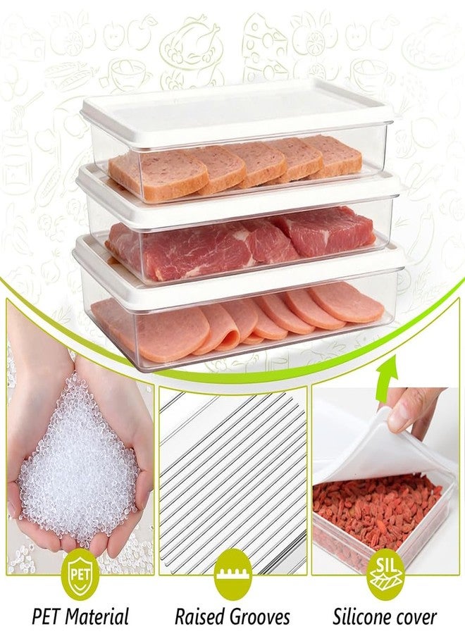 jioko 3pcs Deli Meat Container for Fridge, Stackable Ham and Cheese Storage Container with Lids, Bacon Lunch Meat keeper for Refrigerator, Transparent Cold Cuts Storage Containers, BPA Free - Image 4